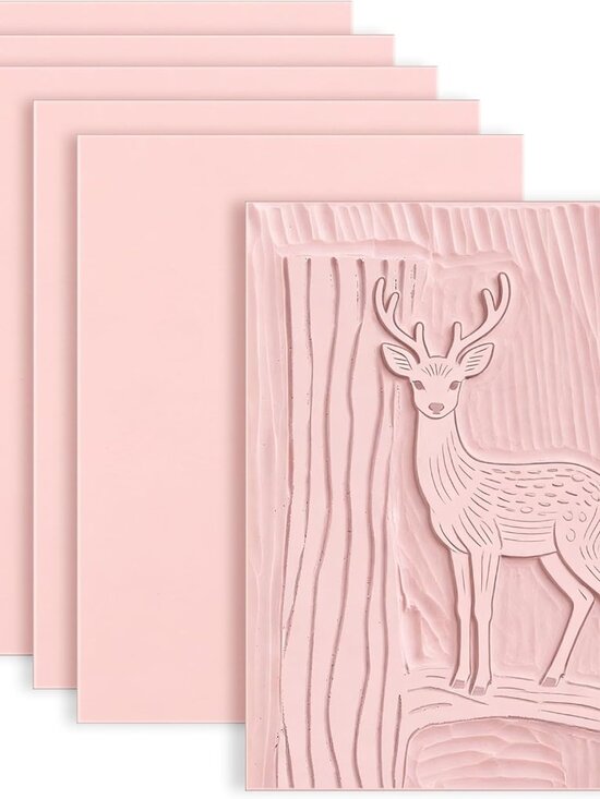 Other - 6 Pack 4"x6" Pale Pink Rubber Stamp Carving Blocks Rubber Carved Brick for Stamp